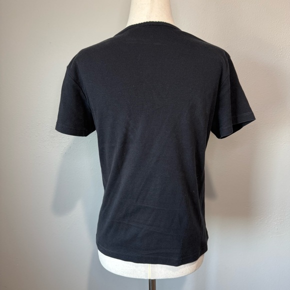 Gloria Vanderbilt Black Tee with Floral Embroidery - Picture 4 of 7